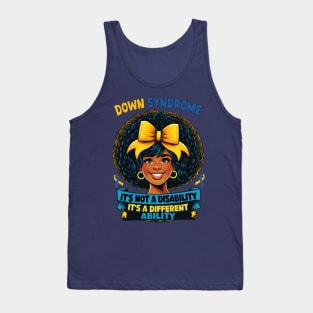 Down Syndrome It's Not A Disability It's A Different Ability Afro Hair Women Tank Top